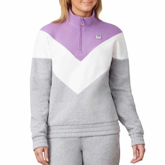 FILA Size L Women Quarter Zip Pullover Sweatshirt - Picture 7 of 13